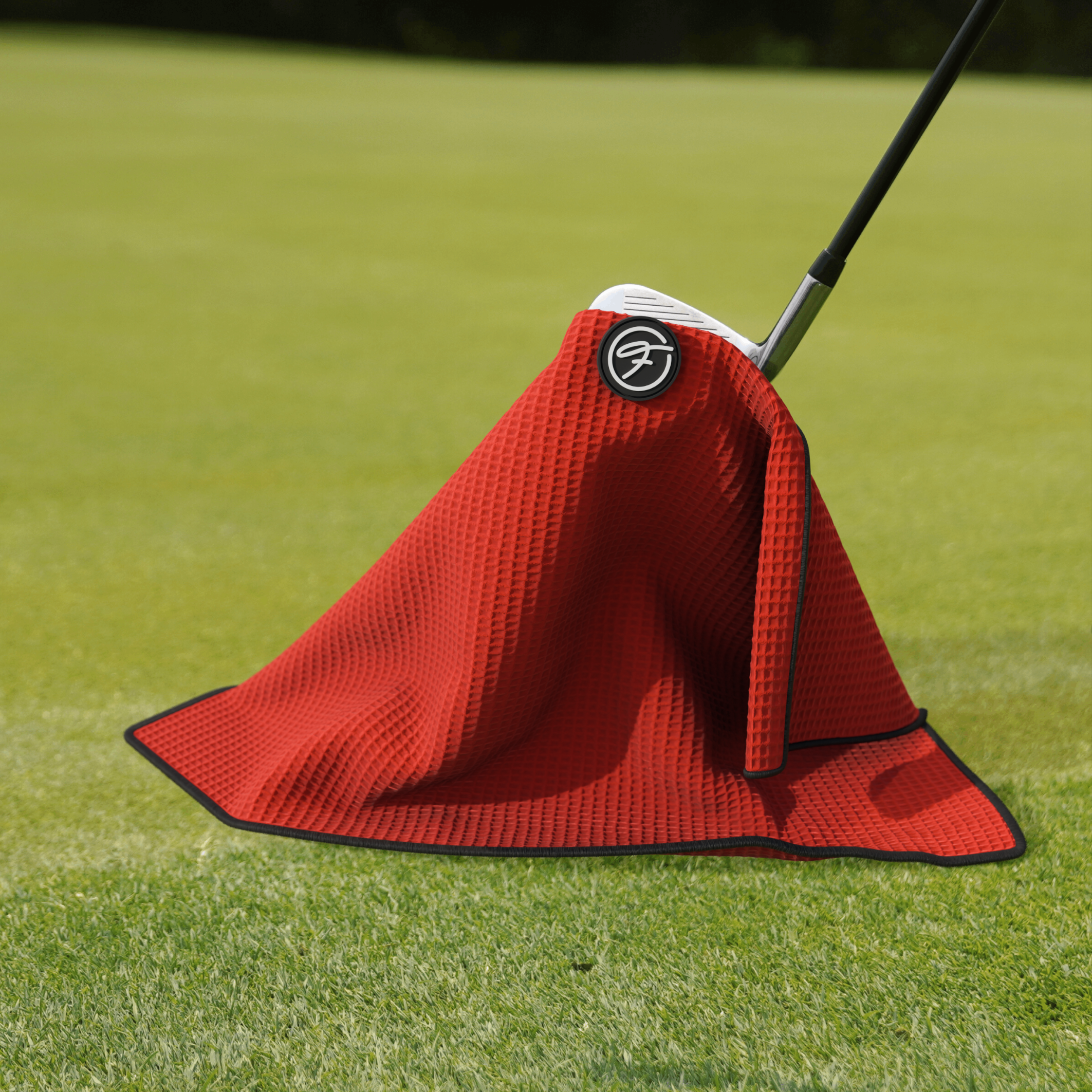 RED MAGNETIC GOLF TOWEL