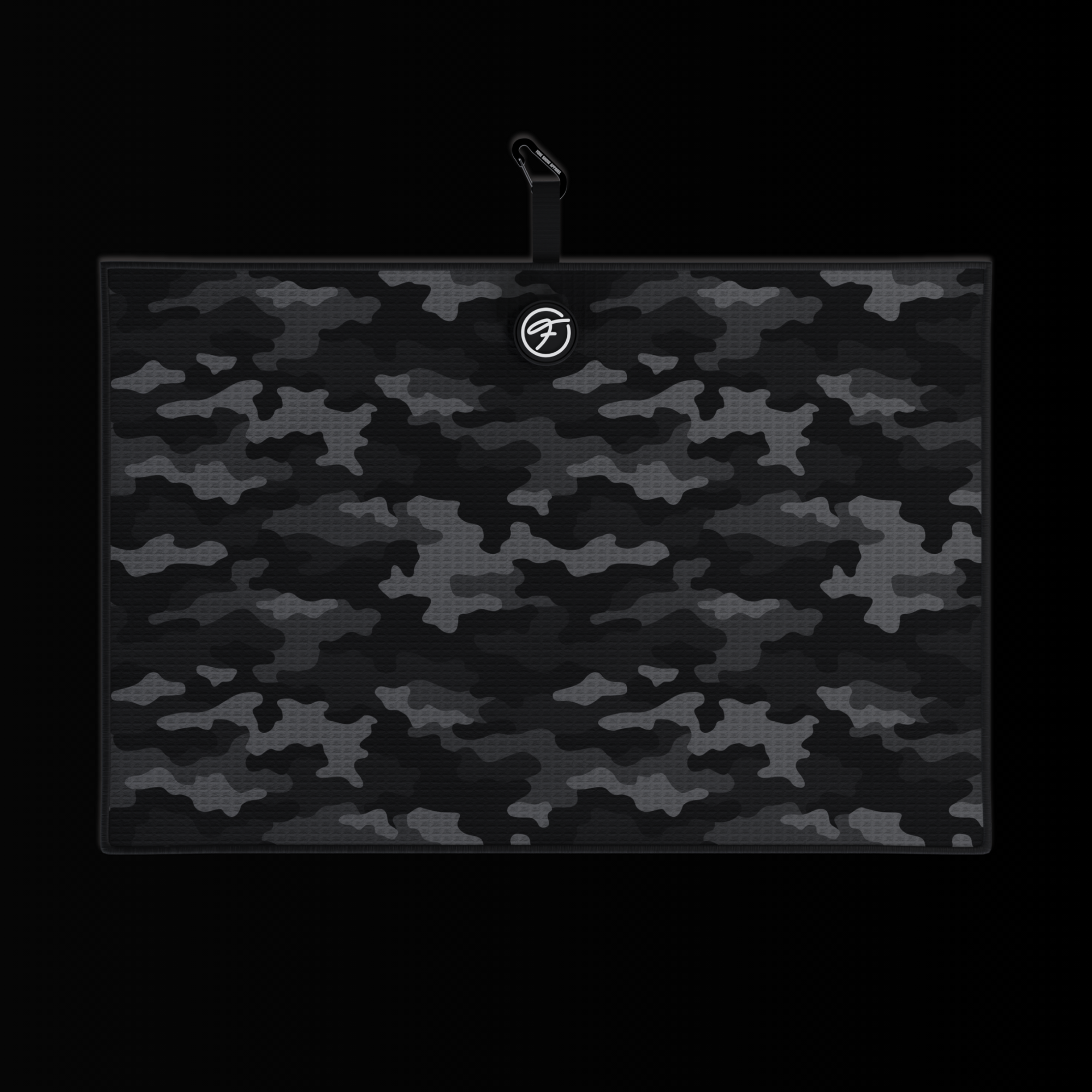 BLACK CAMO MAGNETIC GOLF TOWEL