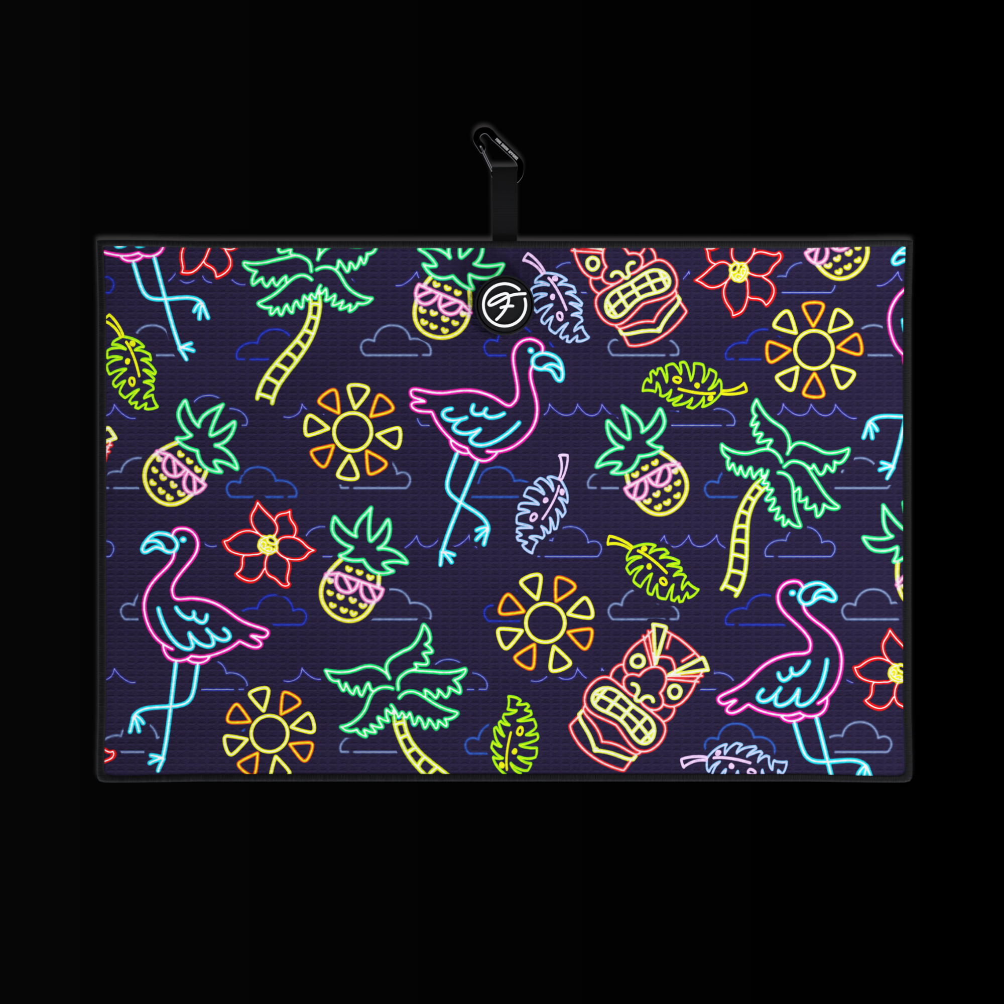 PINK FLAMINGO MAGNETIC GOLF TOWEL