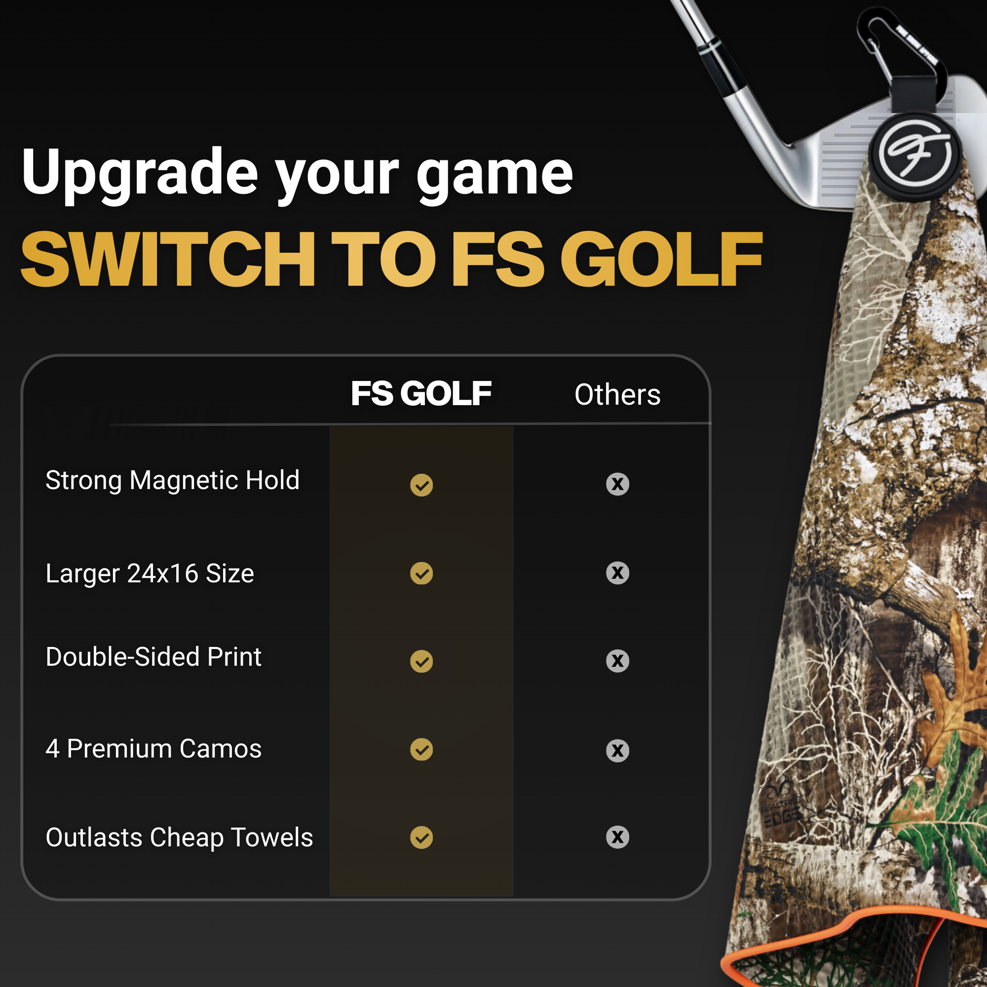 Camo Magnetic Golf Towel