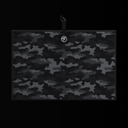 BLACK CAMO MAGNETIC GOLF TOWEL