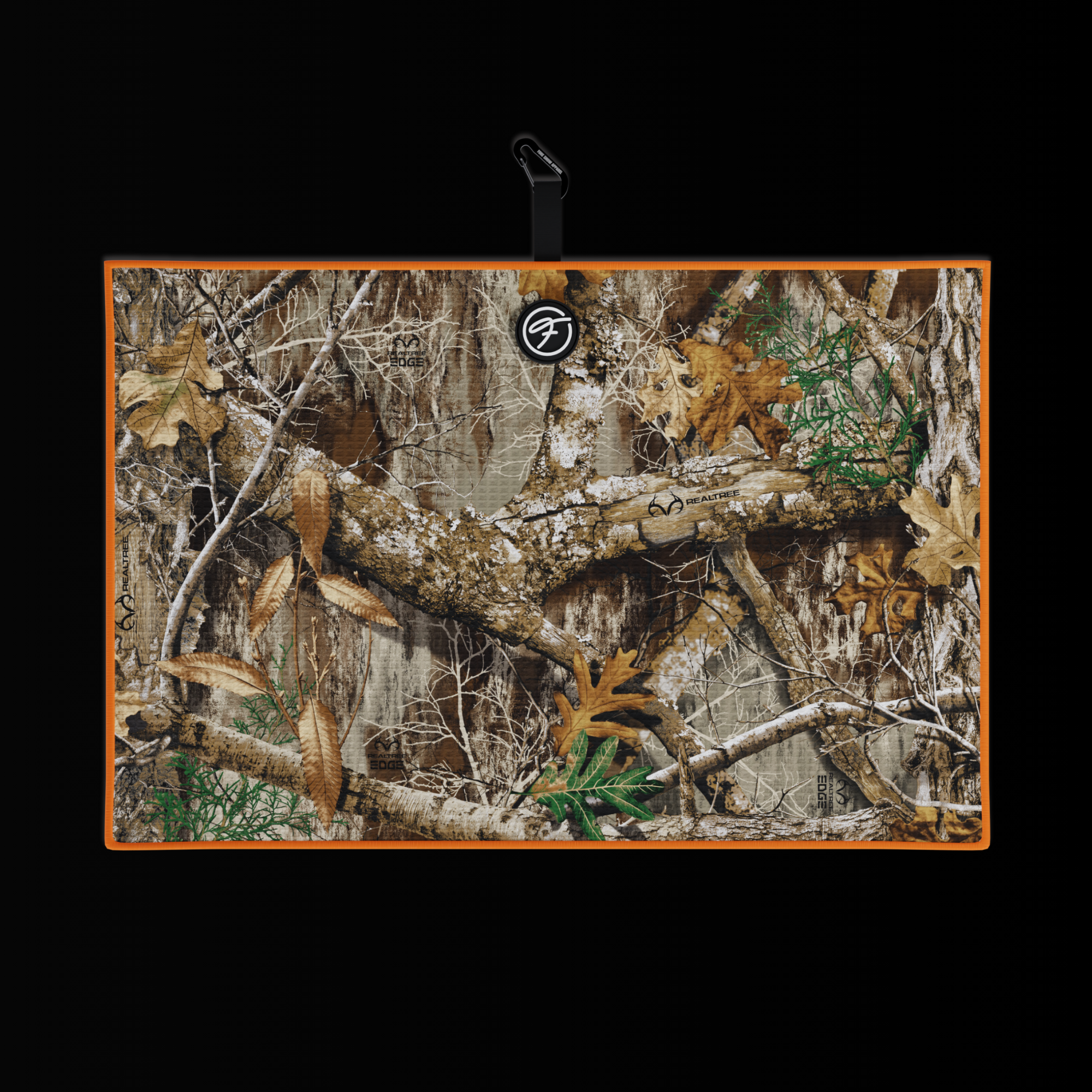 REALTREE/ORANGE STITCHING MAGNETIC GOLF TOWEL