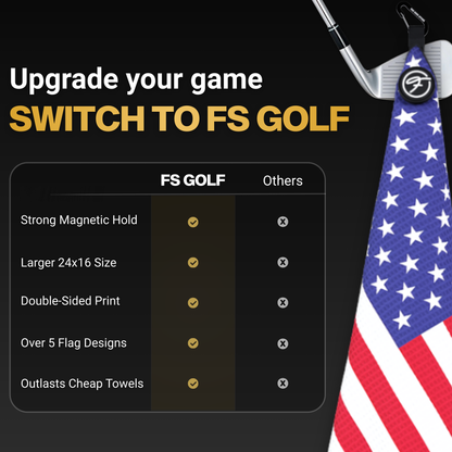 FLAG MAGNETIC GOLF TOWELS