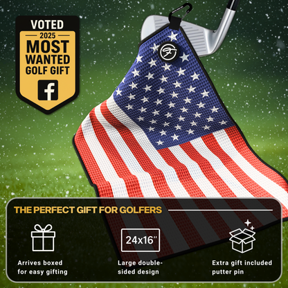 FLAG MAGNETIC GOLF TOWELS