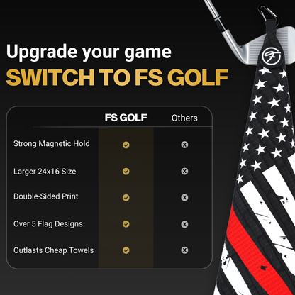 FLAG MAGNETIC GOLF TOWELS