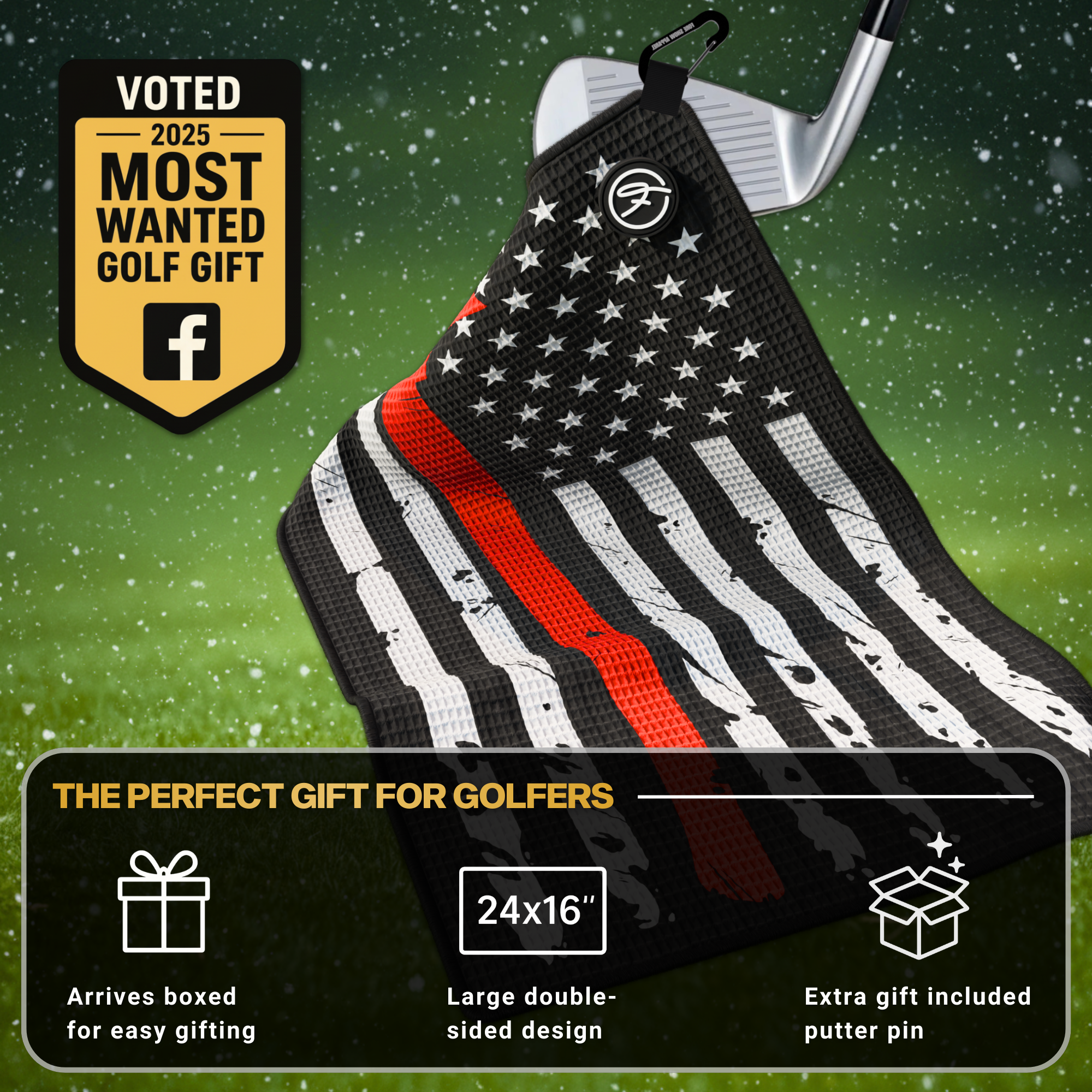 FLAG MAGNETIC GOLF TOWELS