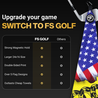 FLAG MAGNETIC GOLF TOWELS