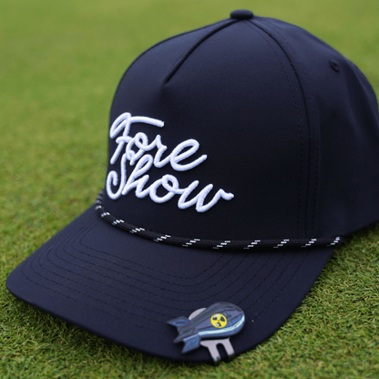 Bombs Away Ball Marker showcasing included hat clip and metallic finish and durable cast metal design.