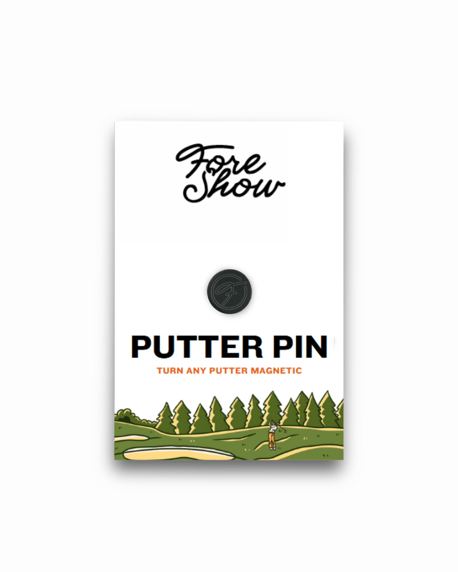 Magnetic putter pin included with the Don't Tread On Me Magnetic Golf Towel for greenside convenience.
