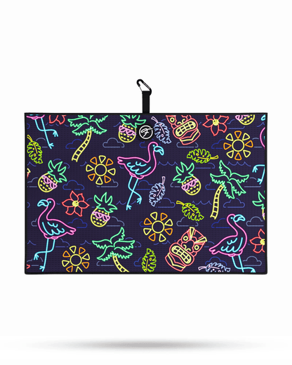 PINK FLAMINGO MAGNETIC GOLF TOWEL